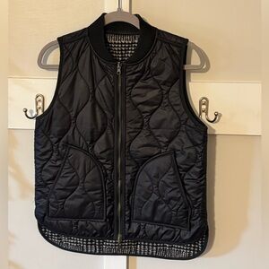 J. Crew Black Quilted Reversible Vest